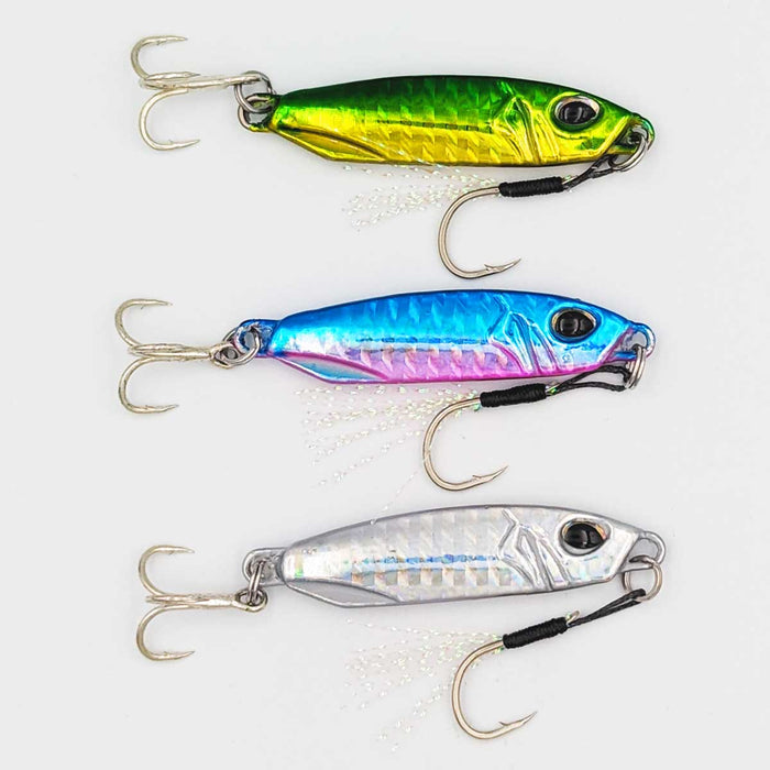 Flat Slice Jigs 20 gram With Stinger Hook Micro Jigs Holographic Rock Fishing Surf Fishing Casting