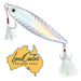 LandCaster Jigs Silver Pilchard Holo Flat Slice Jigs 20 gram With Stinger Hook Microjigs Holographic Rock Fishing Surf Fishing Casting