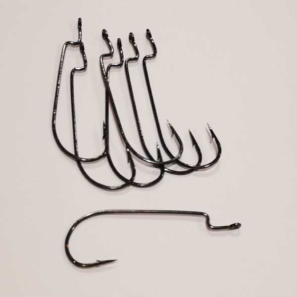 Worm Hooks Black Nickel #4 and #3/0 Needle Point Worm Hooks for